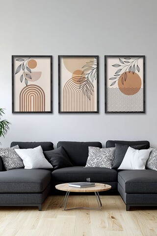 Tablou decorativ (3 Pieces), Ersy3Syhcrv31, MDF, Multicolor