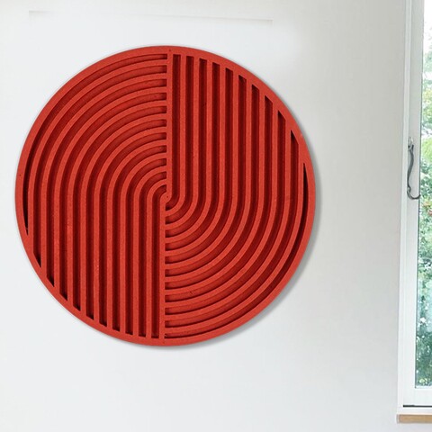Decoratiune de perete, ART128, Dimensiuni: 33 x 33 x 2 cm, Rosu