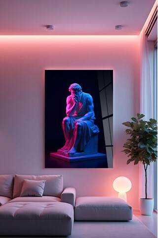 Tablou decorativ, Hhlneon0020, 50 x 70 cm, Multicolor