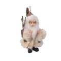 Decoratiune Eskimo Santa, Decoris, 8x4x13 cm, poliester, maro