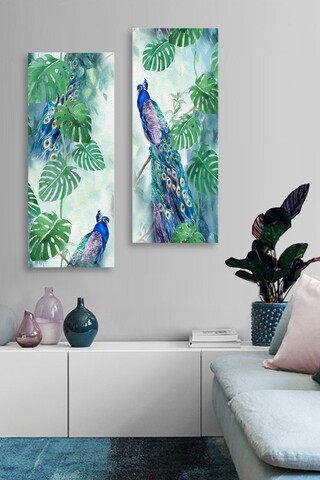 Pictură decorativă MDF (2 bucăți), MDF0092, Dimensiune: 20 x 50 cm (2 bucăți), Multicolor