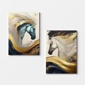 Tablou decorativ (2 Pieces), 2KNV4351, Lemn, Multicolor