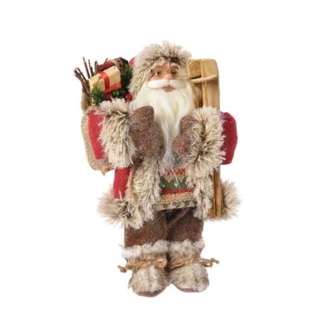 Decoratiune Santa country style, Decoris, H30 cm, poliester, multicolor