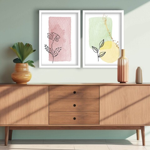 Tablou decorativ (2 Pieces), 2p3752softct-012, Înrămat: 100% LEMN (Grosime: 22 mm, Multicolor