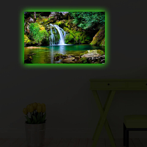 Tablou decorativ cu lumina LED, 4570DACT-34, Dimensiune: 45 x 70 cm, Multicolor
