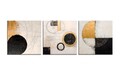 Tablou decorativ (3 Pieces), FAH14, Lemn (Grosime: 2 cm, Aur/Negru