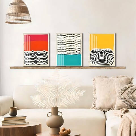 Tablou decorativ (3 Pieces), UDC15, Canvas imprimat, Multicolor