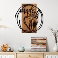 Decoratiune de perete, Made With Love, Dimensiune: 55 x 57 cm, Nuc / Negru