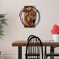 Decoratiune de perete, Made With Love, Dimensiune: 55 x 57 cm, Nuc / Negru