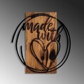 Decoratiune de perete, Made With Love, Dimensiune: 55 x 57 cm, Nuc / Negru