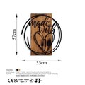 Decoratiune de perete, Made With Love, Dimensiune: 55 x 57 cm, Nuc / Negru