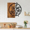 Decoratiune de perete, Flowers, Dimensiuni: 53 x 57 cm, Nuc / Negru