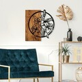 Decoratiune de perete, Flowers, Dimensiuni: 53 x 57 cm, Nuc / Negru