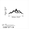 Decoratiune de perete, Full Mount And Mountain, Dimensiune: 62 x 22 cm, Negru