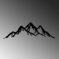 Decoratiune de perete, Mountain, 70 x 22 cm, Negru
