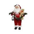 Decoratiune Santa w green garland, Decoris, H60 cm, poliester, multicolor