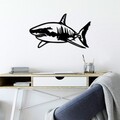 Decoratiune de perete, Shark, Dimensiune: 50 x 28 cm, Negru