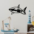 Decoratiune de perete, Shark, Dimensiune: 50 x 28 cm, Negru