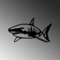 Decoratiune de perete, Shark, Dimensiune: 50 x 28 cm, Negru