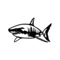 Decoratiune de perete, Shark, Dimensiune: 50 x 28 cm, Negru