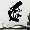 Decoratiune de perete, Lupo 3, Dimensiune: 40 x 56 cm, Negru