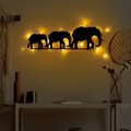 Decoratiune de perete, Elephant 070, Dimensiune: 15 x 50 cm, Negru