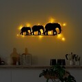 Decoratiune de perete, Elephant 070, Dimensiune: 15 x 50 cm, Negru