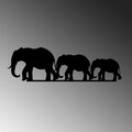 Decoratiune de perete, Elephant 070, Dimensiune: 15 x 50 cm, Negru