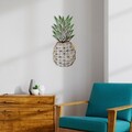 Decoratiune de perete, Pineapple 223, Lățime: 56 cm Înălțime: 24 cm Adâncime: 1,5 cm, Multicolor