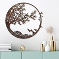 Decoratiune de perete, Rusty Tree, Dimensiune: 66 x 68 cm, Maro antichizat