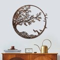 Decoratiune de perete, Rusty Tree, Dimensiune: 66 x 68 cm, Maro antichizat