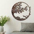 Decoratiune de perete, Rusty Tree, Dimensiune: 66 x 68 cm, Maro antichizat