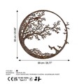 Decoratiune de perete, Rusty Tree, Dimensiune: 66 x 68 cm, Maro antichizat