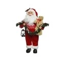 Decoratiune Santa w green garland, Decoris, H45 cm, poliester, multicolor