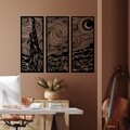 Decoratiune de perete, Vangogh, Dimensiuni: 3 x 30 x 73 cm, Negru