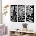 Decoratiune de perete, Vangogh, Dimensiuni: 3 x 30 x 73 cm, Negru