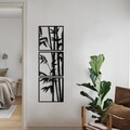 Decoratiune de perete, Bamboo, Dimensiune: 45 x 45 cm (1 bucată), Negru