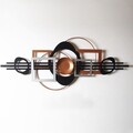 Decoratiune de perete, APT754SGB, Dimensiuni: 41 x 99 cm, Negru / Argintiu / Cupru