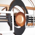 Decoratiune de perete, APT754SGB, Dimensiuni: 41 x 99 cm, Negru / Argintiu / Cupru