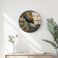 Ceas de perete decorativ din sticlă, Huhu330, Diametru: 40 cm (1 bucată), Multicolor