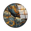 Ceas de perete decorativ din sticlă, Huhu330, Diametru: 40 cm (1 bucată), Multicolor
