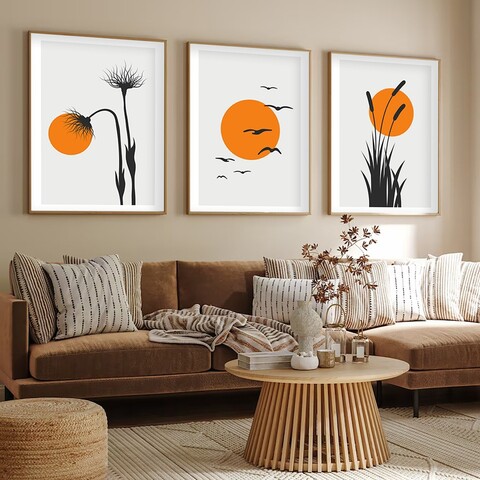 Tablou decorativ (3 Pieces), Huhu228, Lemn masiv (Grosime: 2 cm, Multicolor
