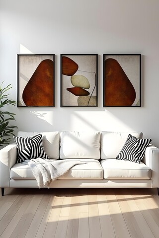 Tablou decorativ (3 Pieces), Huhu469S, Lemn masiv (Grosime: 2,5 cm, Multicolor