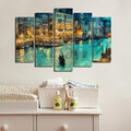 Tablou decorativ (5 Pieces), 5PATK-158, Dimensiuni: 19 x 70 cm (1 bucată), Multicolor