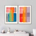 Pictură decorativă din sticlă securizată (2 bucăți), UV-948, Dimensiune: 45 x 65 cm (2 bucăți), Multicolor