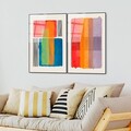 Pictură decorativă din sticlă securizată (2 bucăți), UV-948, Dimensiune: 45 x 65 cm (2 bucăți), Multicolor