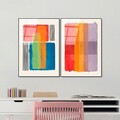 Pictură decorativă din sticlă securizată (2 bucăți), UV-948, Dimensiune: 45 x 65 cm (2 bucăți), Multicolor