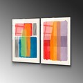 Pictură decorativă din sticlă securizată (2 bucăți), UV-948, Dimensiune: 45 x 65 cm (2 bucăți), Multicolor