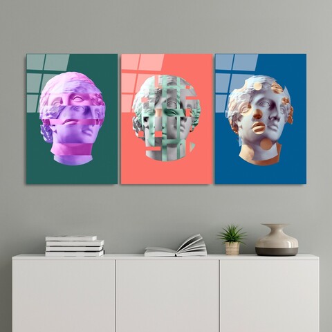 Tablou decorativ (3 Pieces), UV-878, Dimensiune: 45 x 65 cm (3 bucăți), Multicolor