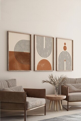 Tablou decorativ (3 Pieces), 3Dartsohoset24, MDF, Multicolor